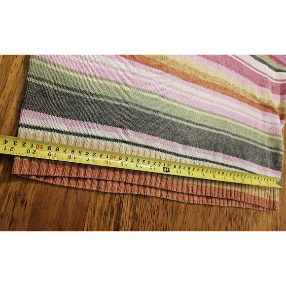 Heirloom Collectibles Sweater Womens Striped Turtle Neck Ramie Vintage Medium - Picture 5 of 9